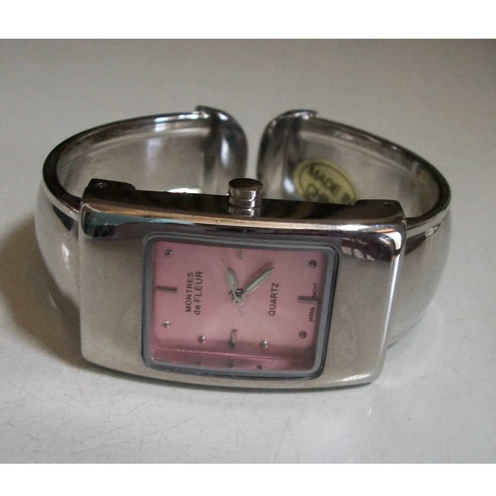 Silver and Pink Women's Watch